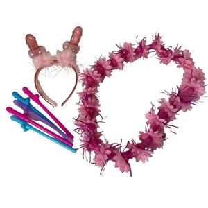 Bachelorette Party Favors includes Headband, Straws and Necklace